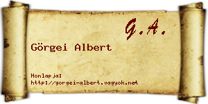 Görgei Albert névjegykártya